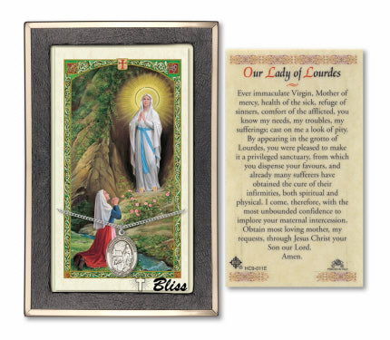 Sterling Silver Our Lady of Lourdes Medal 18in – CatholicShop.com