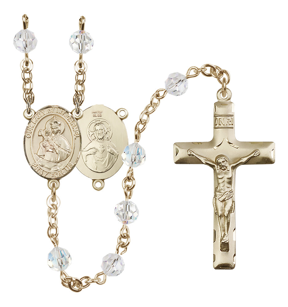 14kt Gold Filled 6mm Our Lady of Mount Carmel Rosary – CatholicShop.com