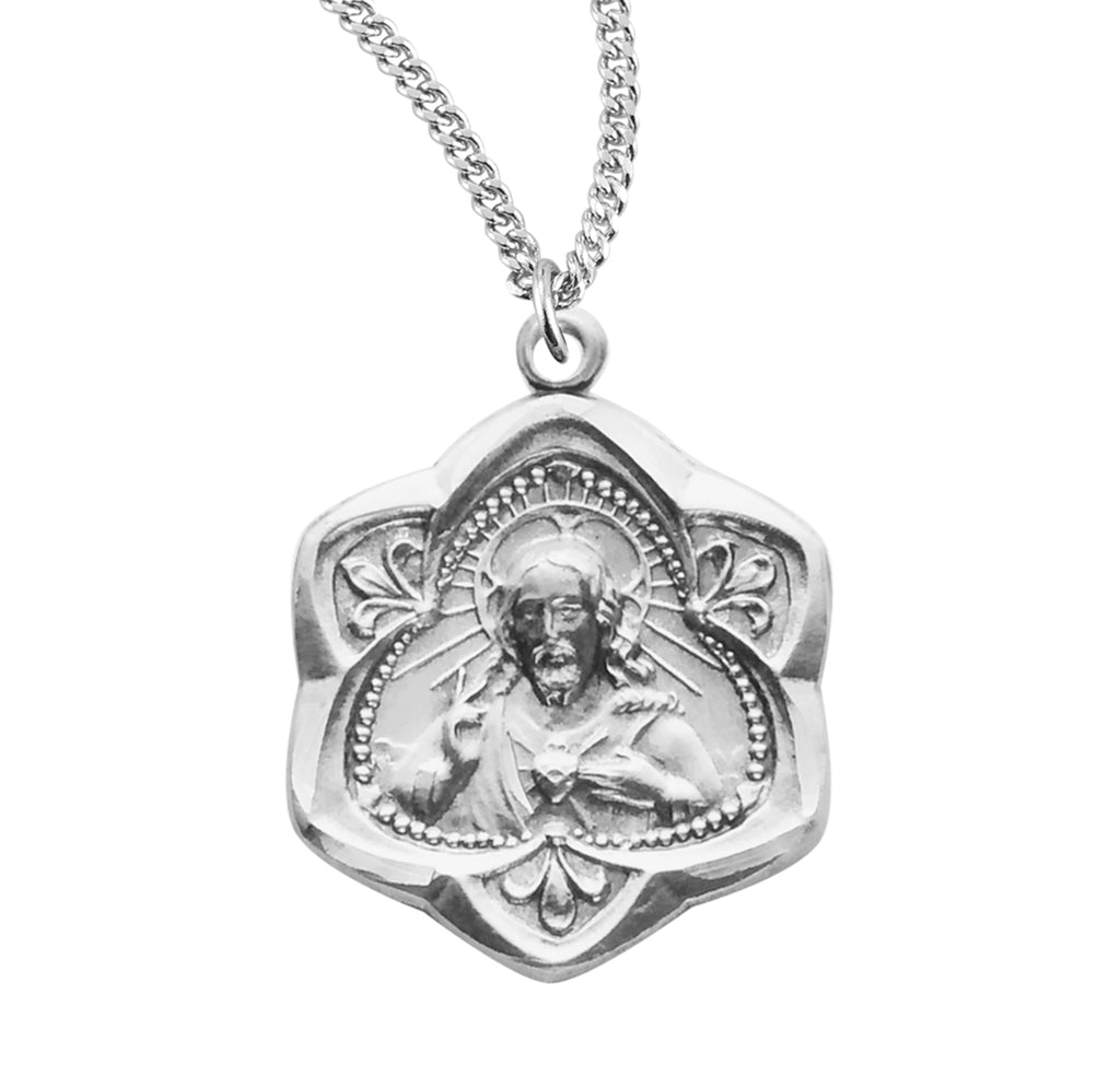 7/8 Sterling Silver Scapular Medal with 18 Chain – CatholicShop.com