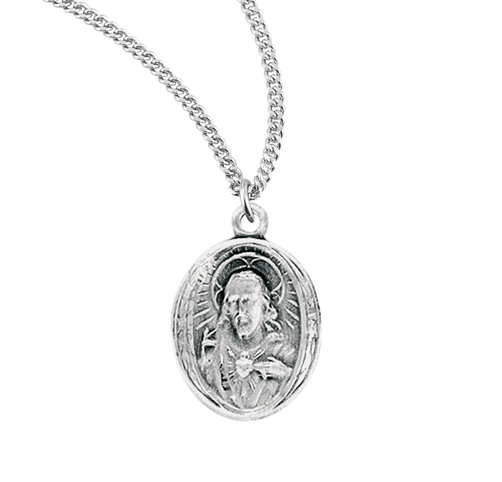 11/16 Sterling Silver Scapular Medal with 18 Chain – CatholicShop.com