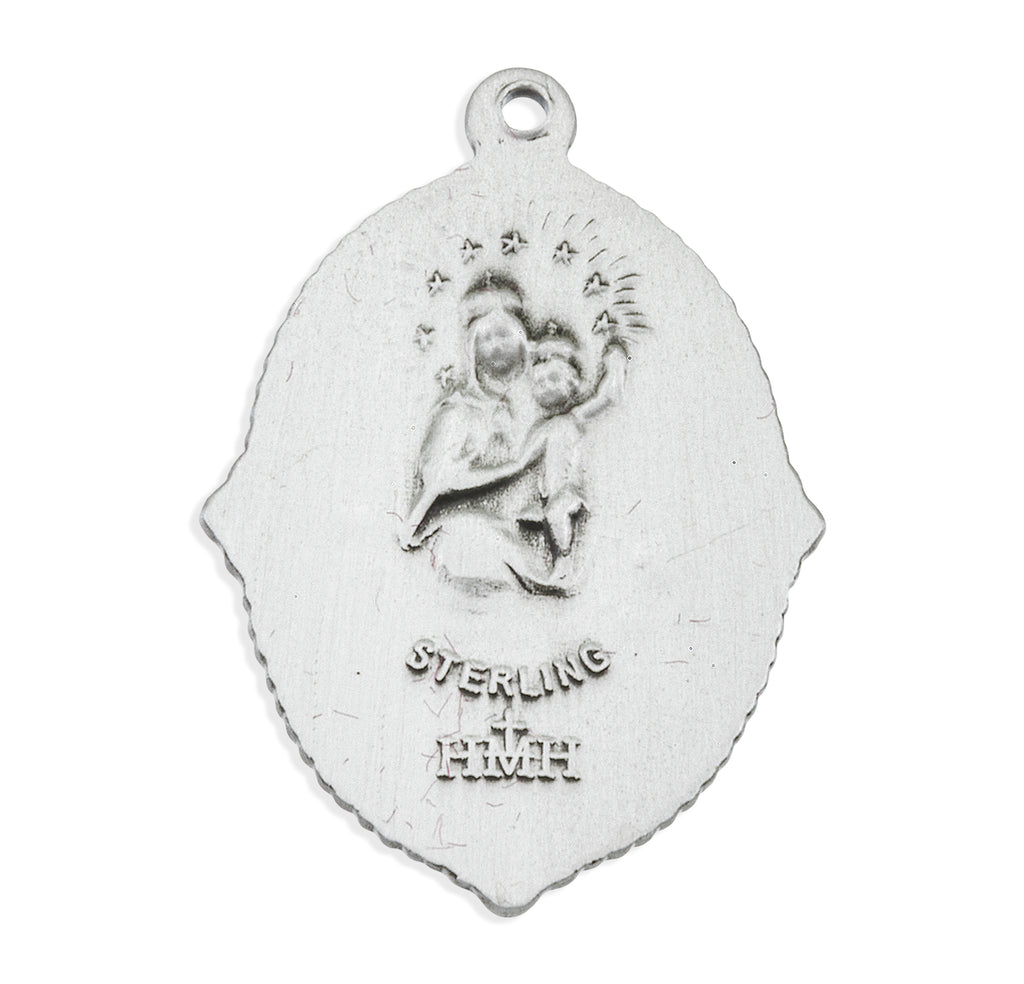 Sterling Silver Scapular Medal 24in Chain – CatholicShop.com