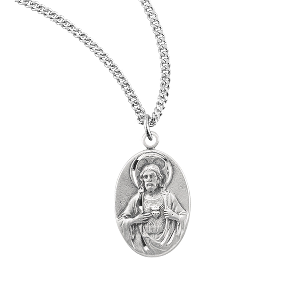 7/8 Sterling Silver Scapular Medal with 18 Chain – CatholicShop.com