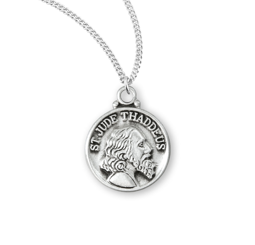 Saint Jude Sterling Silver Bust Medal – CatholicShop.com