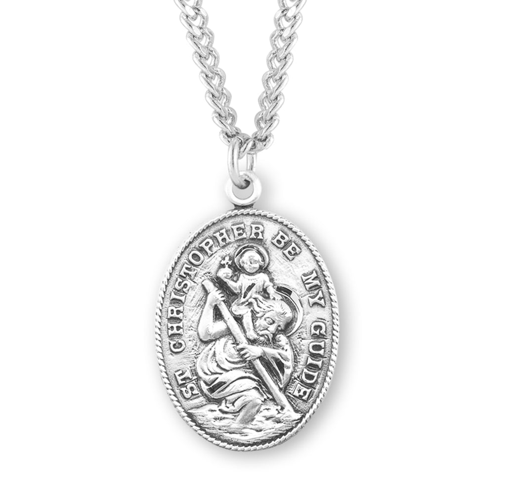 Sterling Silver Oval Saint Christopher Medal – CatholicShop.com