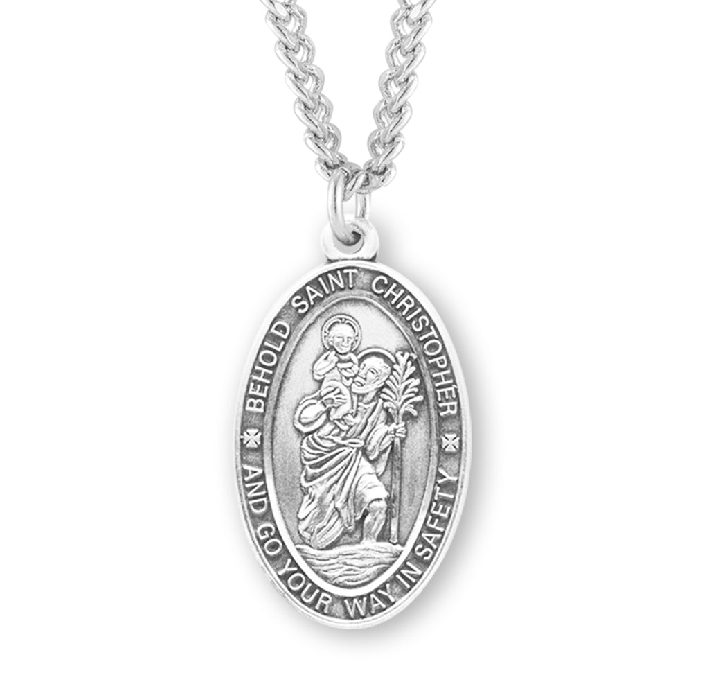 Sterling Silver Oval Saint Christopher Medal – CatholicShop.com