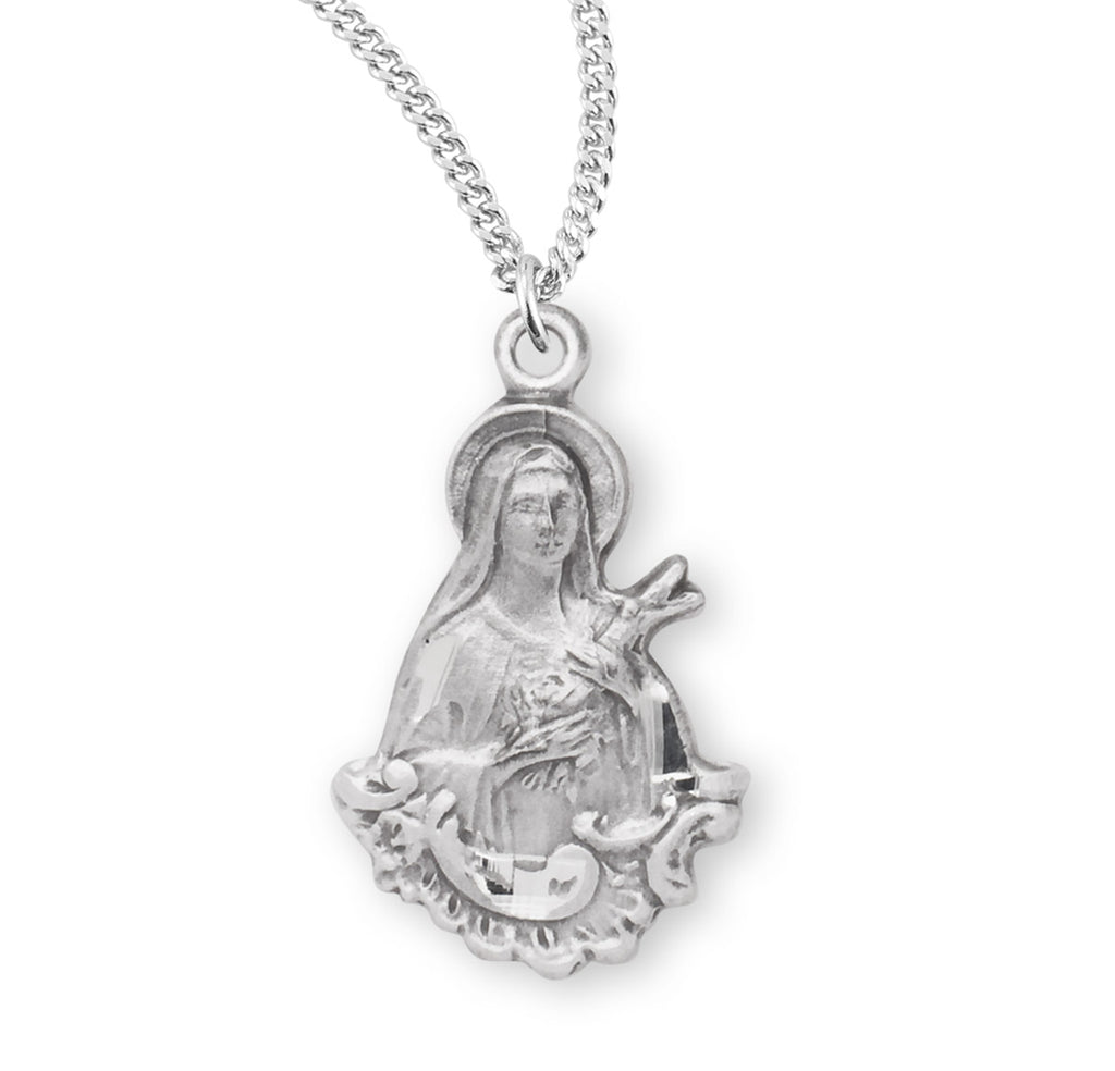 11/16 Sterling Silver Saint Therese Medal with 18 Chain – CatholicShop.com