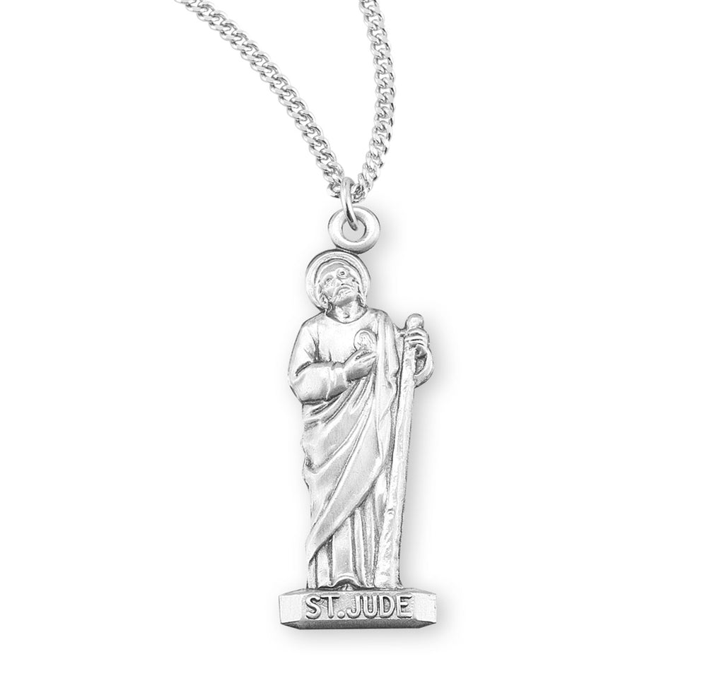 1 1/8-inch Sterling Silver Saint Jude Medal with 18-inch Chain ...
