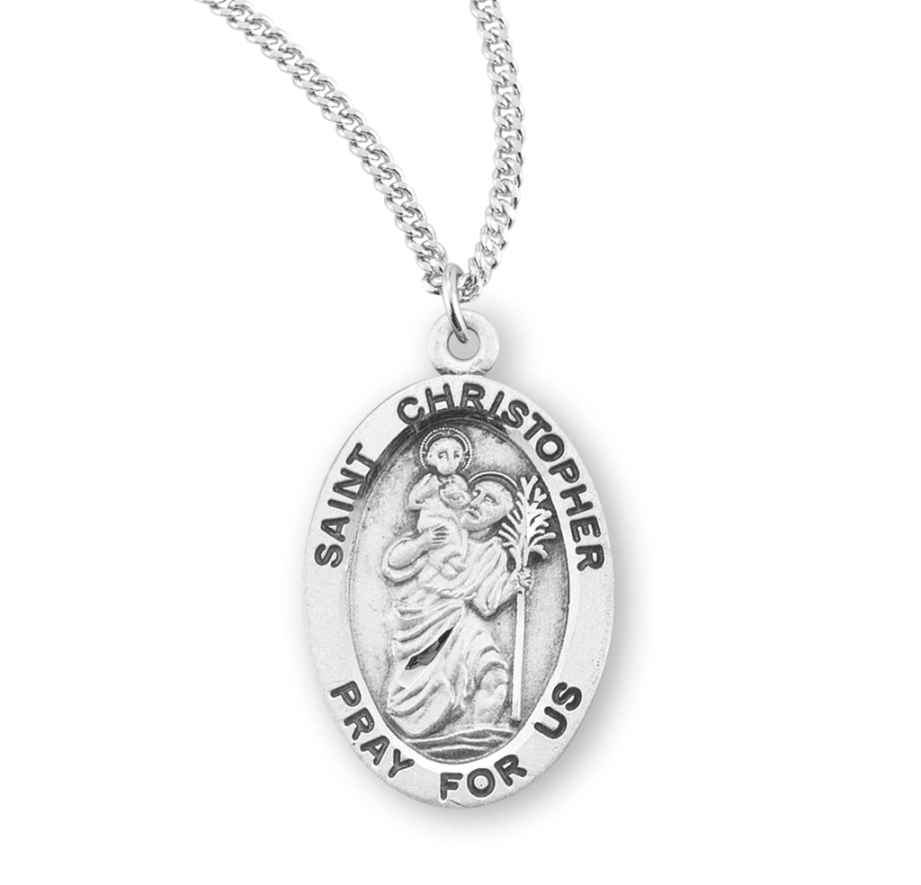 Sterling Silver Oval Saint Christopher Medal – CatholicShop.com