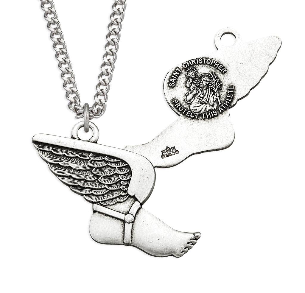 Sterling Silver Saint Christopher Track Athlete Medal – CatholicShop.com