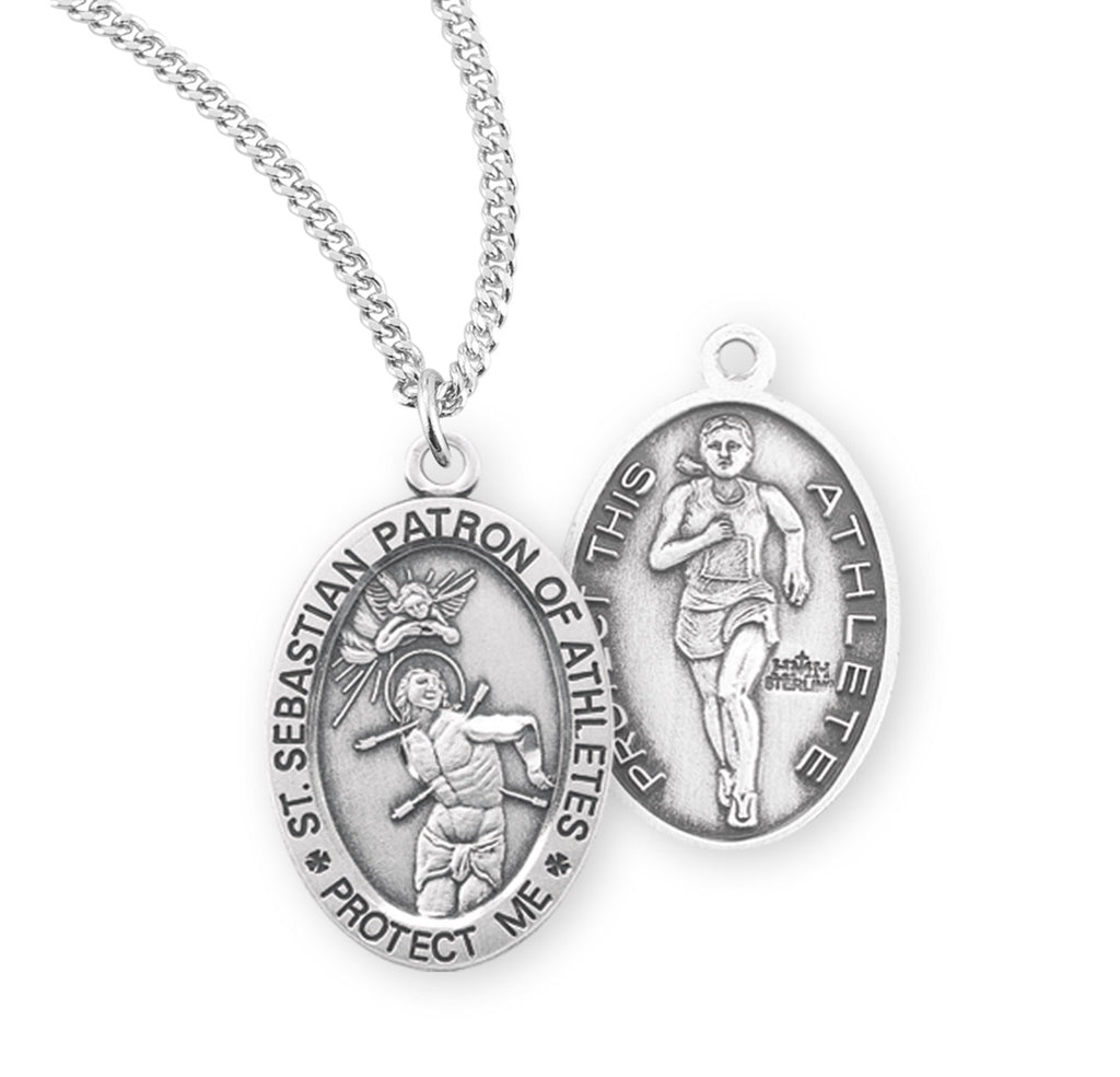Sterling Silver Saint Sebastian Track Athlete Medal – CatholicShop.com
