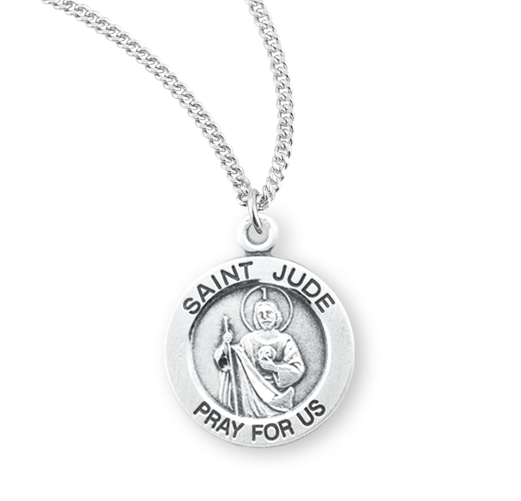 Patron Saint Jude Round Sterling Silver Medal – CatholicShop.com