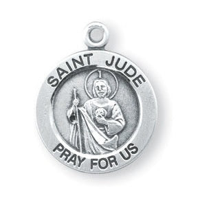 Sterling Silver Round Shaped Saint Jude Medal – CatholicShop.com