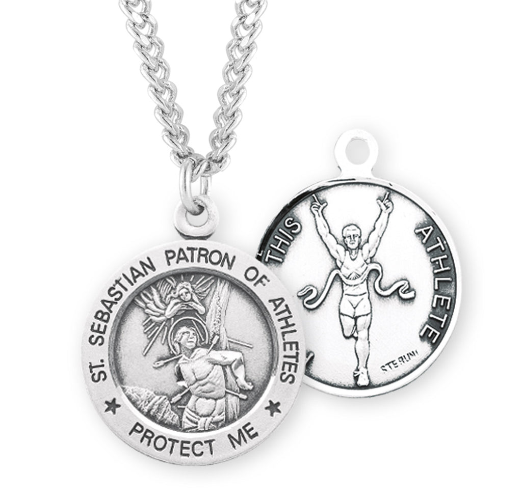 Sterling Silver Saint Sebastian Track Athlete Medal – CatholicShop.com