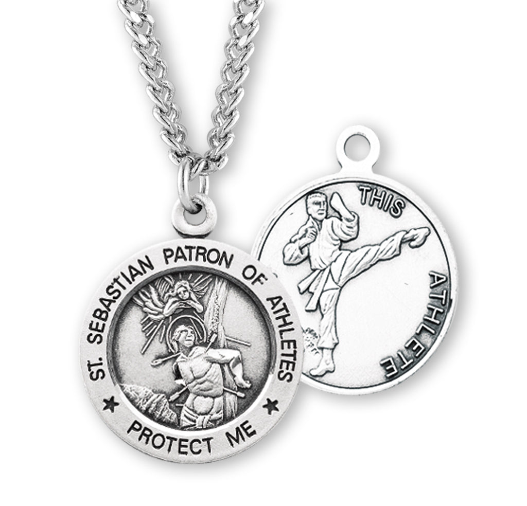 Sterling Silver Saint Sebastian Martial Arts Athlete Medal ...