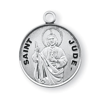 Sterling Silver Round Shaped Saint Jude Medal – CatholicShop.com