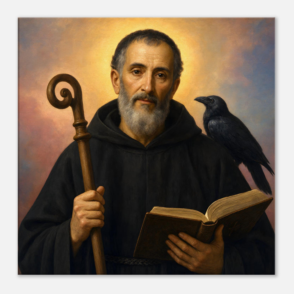 St. Benedict of Nursia Devotional Canvas — Catholic Religious Wall Art ...