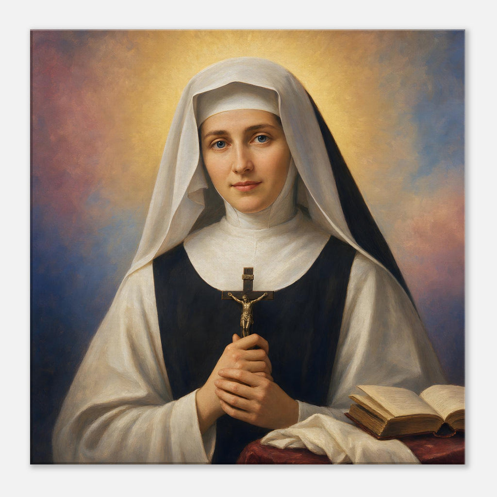 St. Faustina Kowalska Devotional Canvas — Catholic Religious Wall Art ...