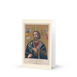 The Patriarch Saint Joseph, Vintage Lithograph Father's Day Card: front