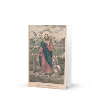 Sympathy Card - The Good Shepherd Vintage Lithograph: front