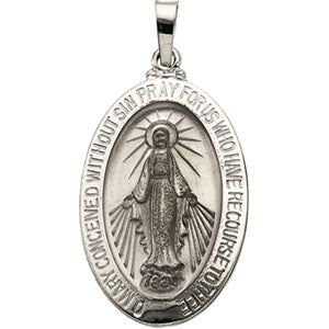 White Gold Miraculous Medals