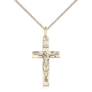 14kt Gold Crucifix Medal
