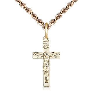 14kt Gold Crucifix Medal