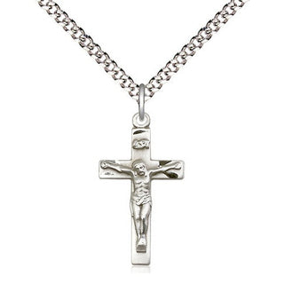 Sterling Silver Crucifix Medal Religious Jewelry