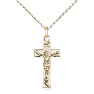 14kt Gold Crucifix Medal