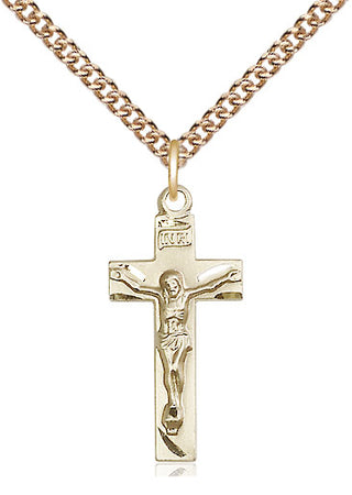 14kt Gold Crucifix Medal