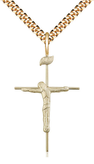 14kt Gold Filled Crucifix Medal Catholic Jewelry