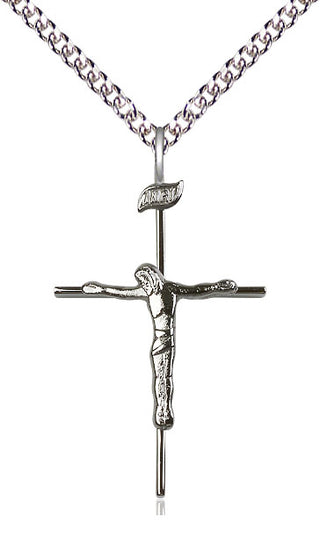 Sterling Silver Crucifix Medal Catholic Jewelry