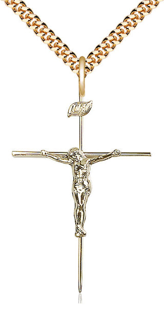 14kt Gold Filled Crucifix Medal Catholic Jewelry