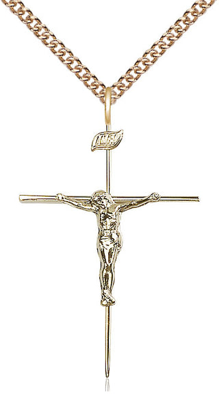 14kt Gold Filled Crucifix Medal Catholic Jewelry