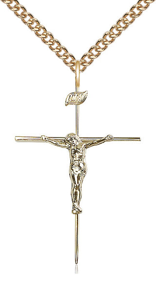 14kt Gold Filled Crucifix Medal Catholic Jewelry