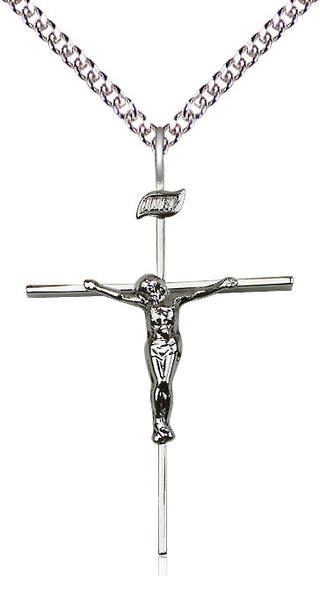 Sterling Silver Crucifix Medal Catholic Jewelry
