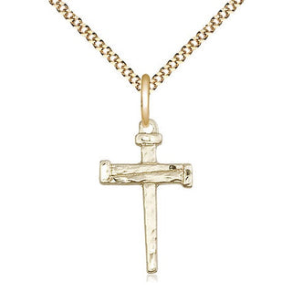 14kt Gold Filled Nail Cross Medal Religious Jewelry