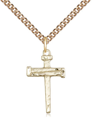 14kt Gold Filled Nail Cross Medal Religious Jewelry