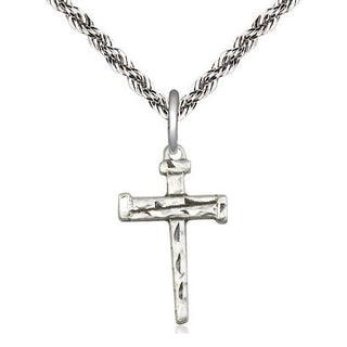 Sterling Silver Nail Cross Medal Religious Jewelry