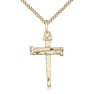 14kt Gold Filled Nail Cross Medal Catholic Jewelry