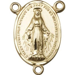 14kt Gold Miraculous Rosary Center Rosary Center