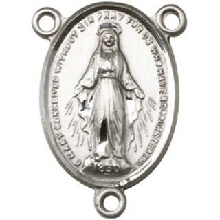 Sterling Silver Miraculous Rosary Center Rosary Center