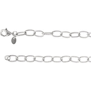 18-inch Knurled Cable Chain - Sterling Silver