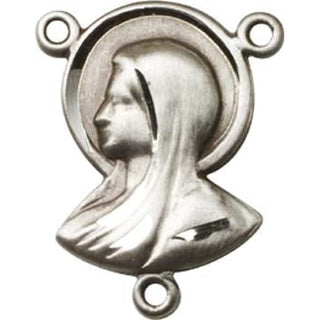 Sterling Silver Madonna Rosary Center Rosary Center