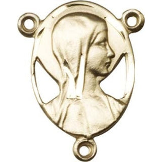 14kt Gold Madonna Rosary Center Rosary Center