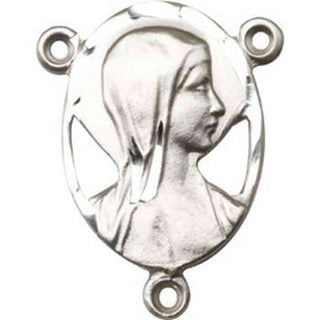 Sterling Silver Madonna Rosary Center Rosary Center