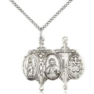 Sterling Silver Novena Medal Religious Jewelry