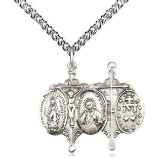 Sterling Silver Novena Medal Religious Jewelry