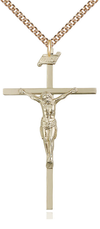 14kt Gold Filled Crucifix Medal Catholic Jewelry
