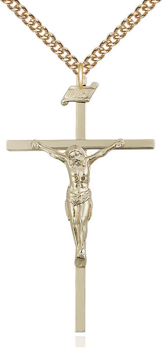 14kt Gold Filled Crucifix Medal Catholic Jewelry
