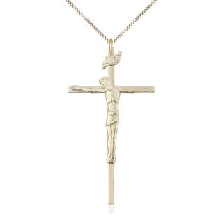 14kt Gold Filled Crucifix Medal Catholic Jewelry